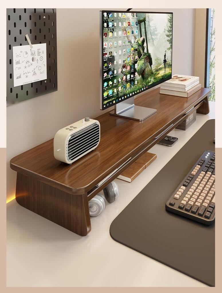 Adjustable Monitor & Laptop Desk Stand with Storage