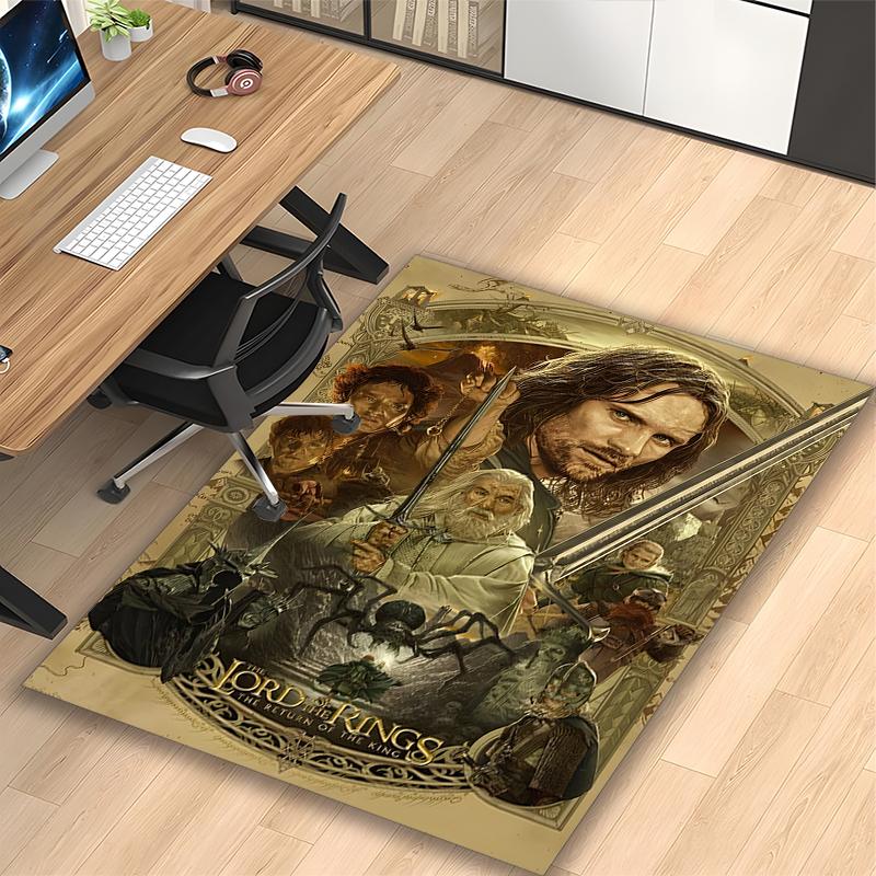 1pc Fantasy Man Portrait Printed Chair Rug for Home Office Use, Living Room Kitchen Game Room Area Carpet