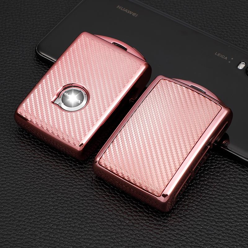 Carbon Fiber TPU Car Key Cover Case Fob Shell for Volvo XC40 XC60 XC90 S60 S90 S80L S90L V60 V90 T5 T6 T8 2017 2018 Accessories