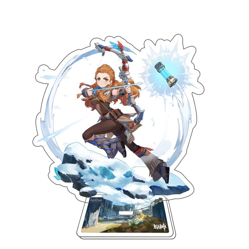 Game Genshin Impact Figure Stand Model Toy 15cm Keqing Shen He Arataki Itto Acrylic Action Plate Desk Decoration Gift