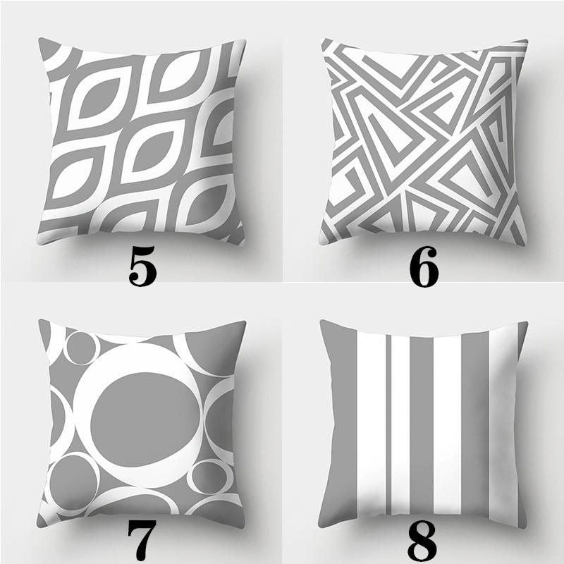 45cmX45cm Grey Series Pillowcase Square Sofa  Striped Plaid Cushion Cover