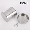 Portable Stainless Steel Folding Cup 70ml / 150ml / 250ml for Outdoor Travel, Foldable and Stretchable for Hiking and Camping