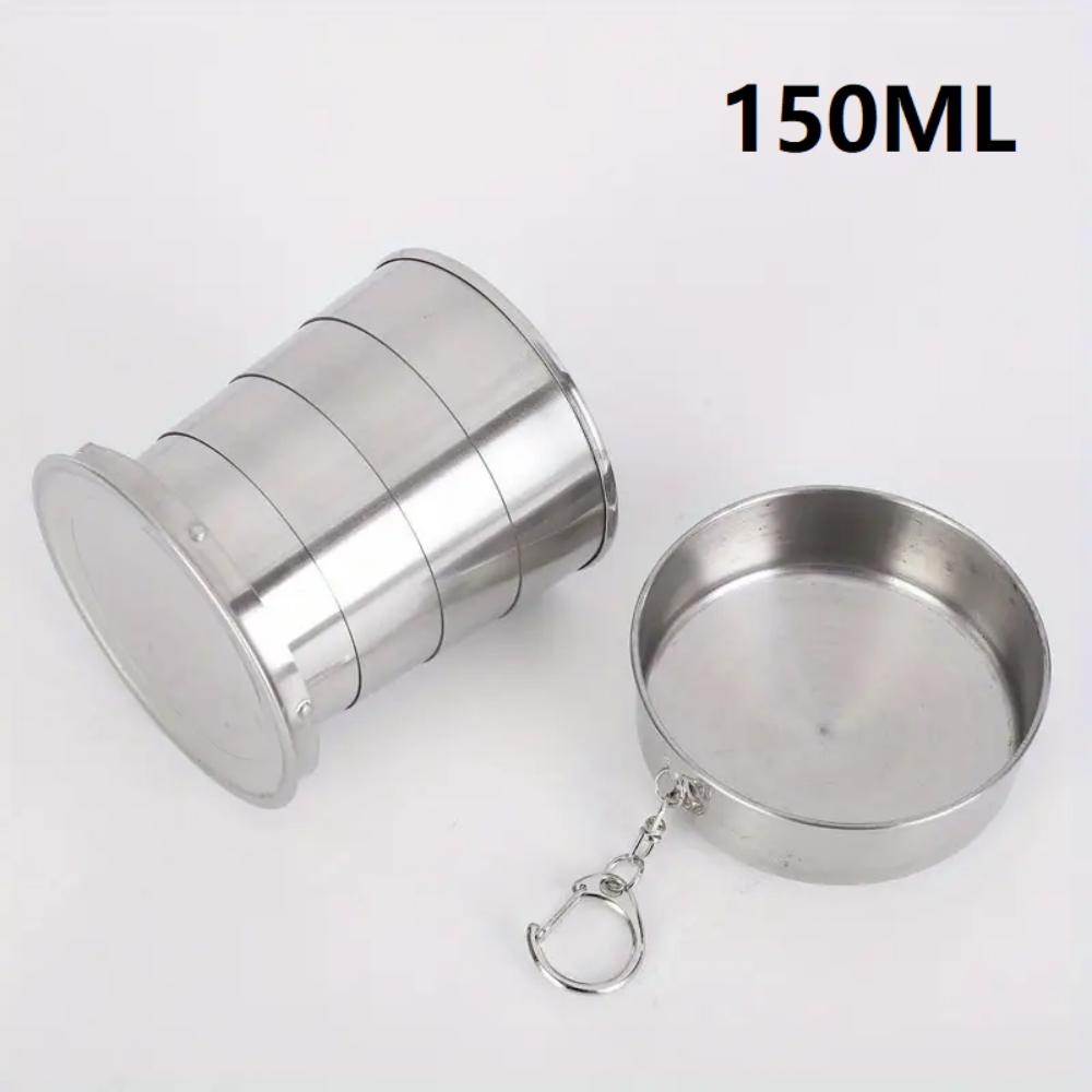 Portable Stainless Steel Folding Cup 70ml / 150ml / 250ml for Outdoor Travel, Foldable and Stretchable for Hiking and Camping