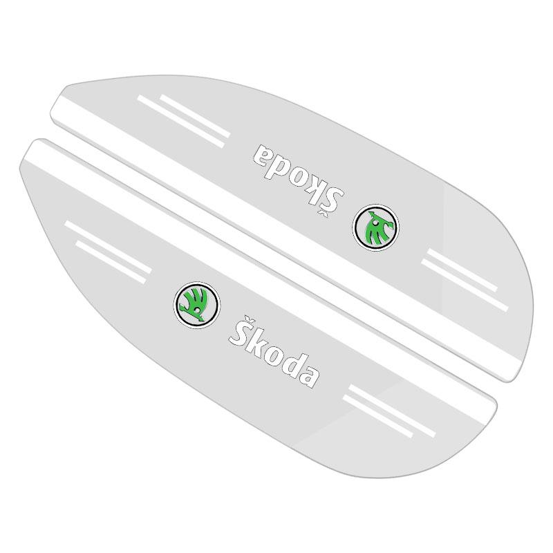 2Pcs Car Rear View Mirror Sticker Rain Eyebrow Auto Side Mirror RainProof Cover For Skoda Octavia Superb Rapid Kodiaq Karoq Fabia Kamiq Roomster