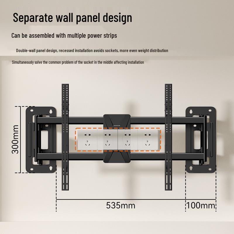 Ultra-Thin Extendable Swivel TV Wall Mount, Horizontally Adjustable for 65"-100" TVs
