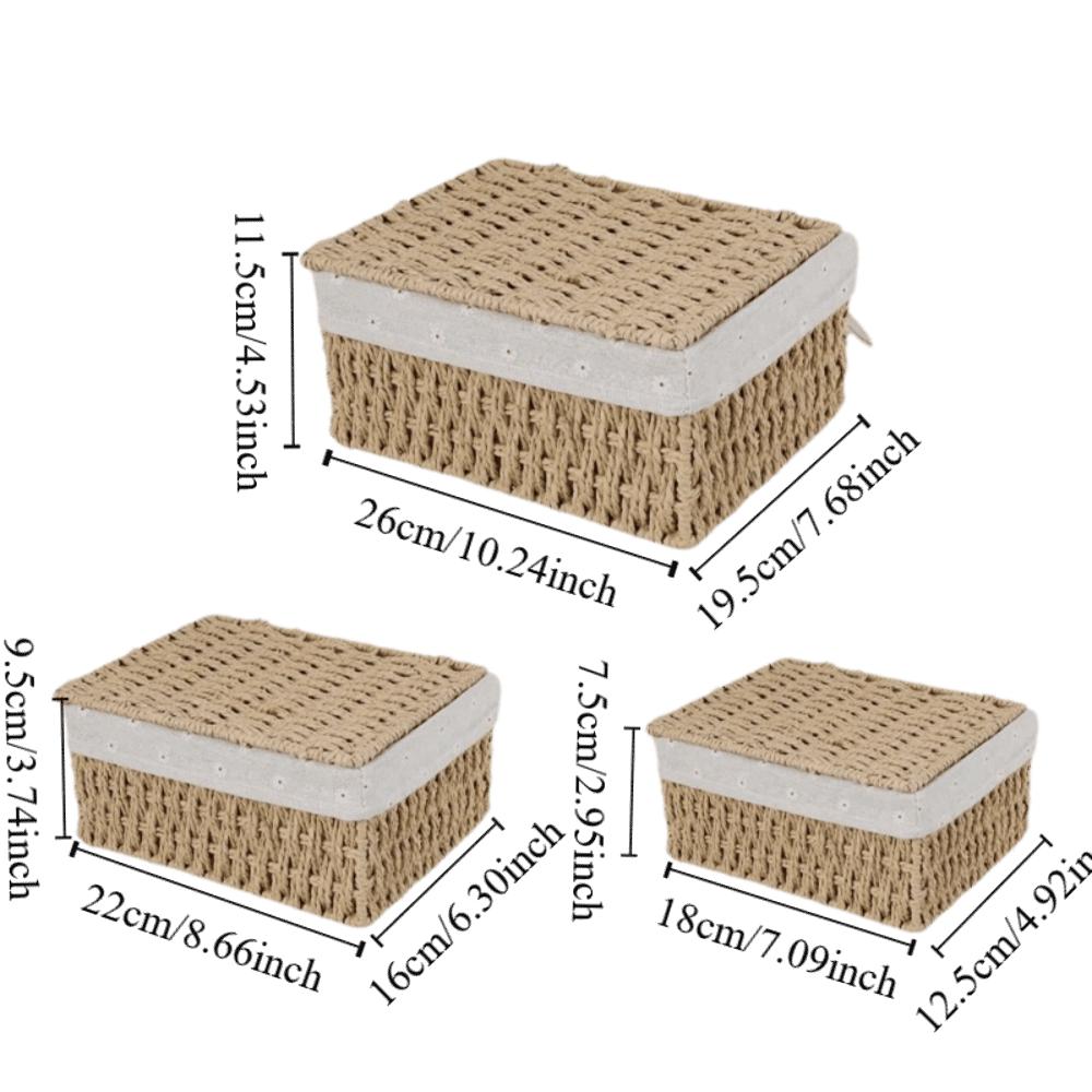 Hand Woven Laundry Hamper Bohemia Storage Basket Rustic Wicker Storage Baskets Desk Decoration