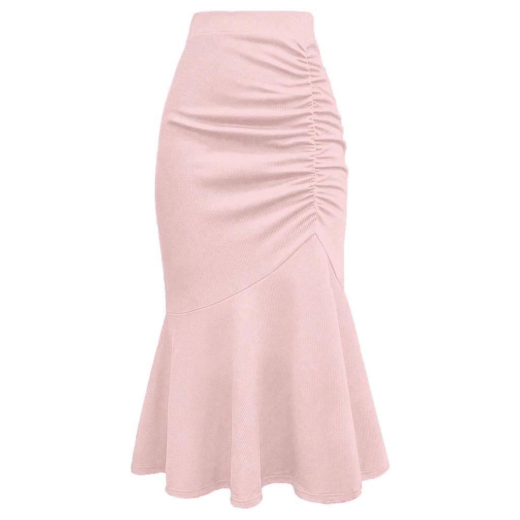 European American Plus Size Women's Fishtail Skirt - Fashionable Waist-Cinched Design
