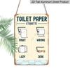 2D Flat, 1pc "Toilet Paper Etiquette" Aluminium Metal Wall Decor Sign - 8"x12" Funny Bathroom Restroom Decor, Humorous Toilet Paper Guide Wall Art