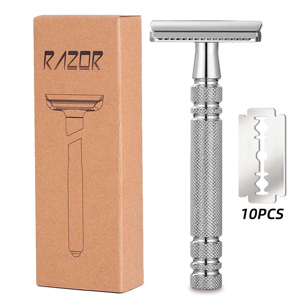 Platinum Double-Sided Safety Razor for Home Shaving