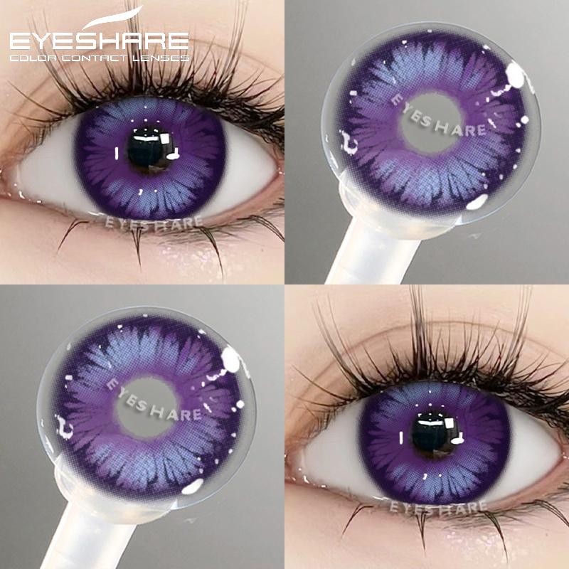 1 Paar lila Linsen für Augen Farbkontaktlinsen Anime Pink Linsen Blaue Pupillen für Augen Y2K Linsen für natürliche Augen