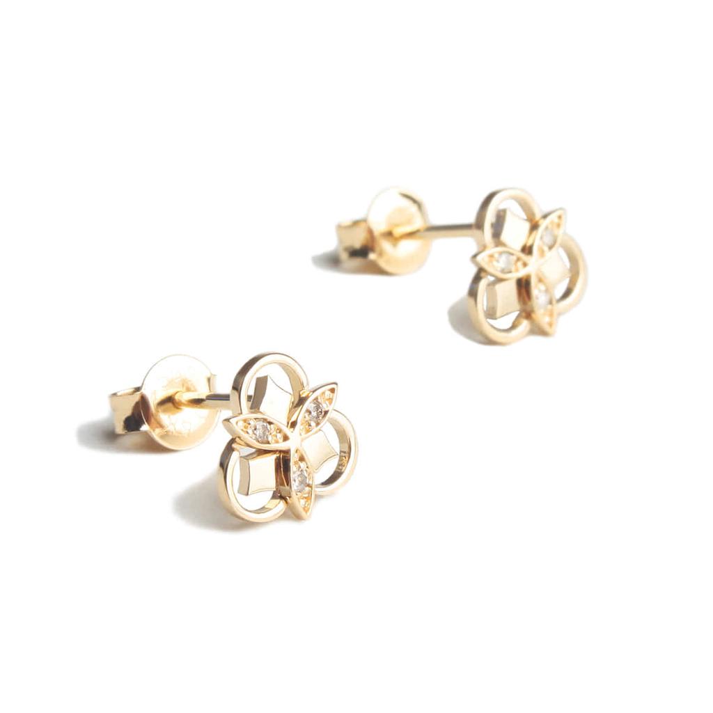 Mezmic Brave, 14K Gold, Cognac Diamond Earrings