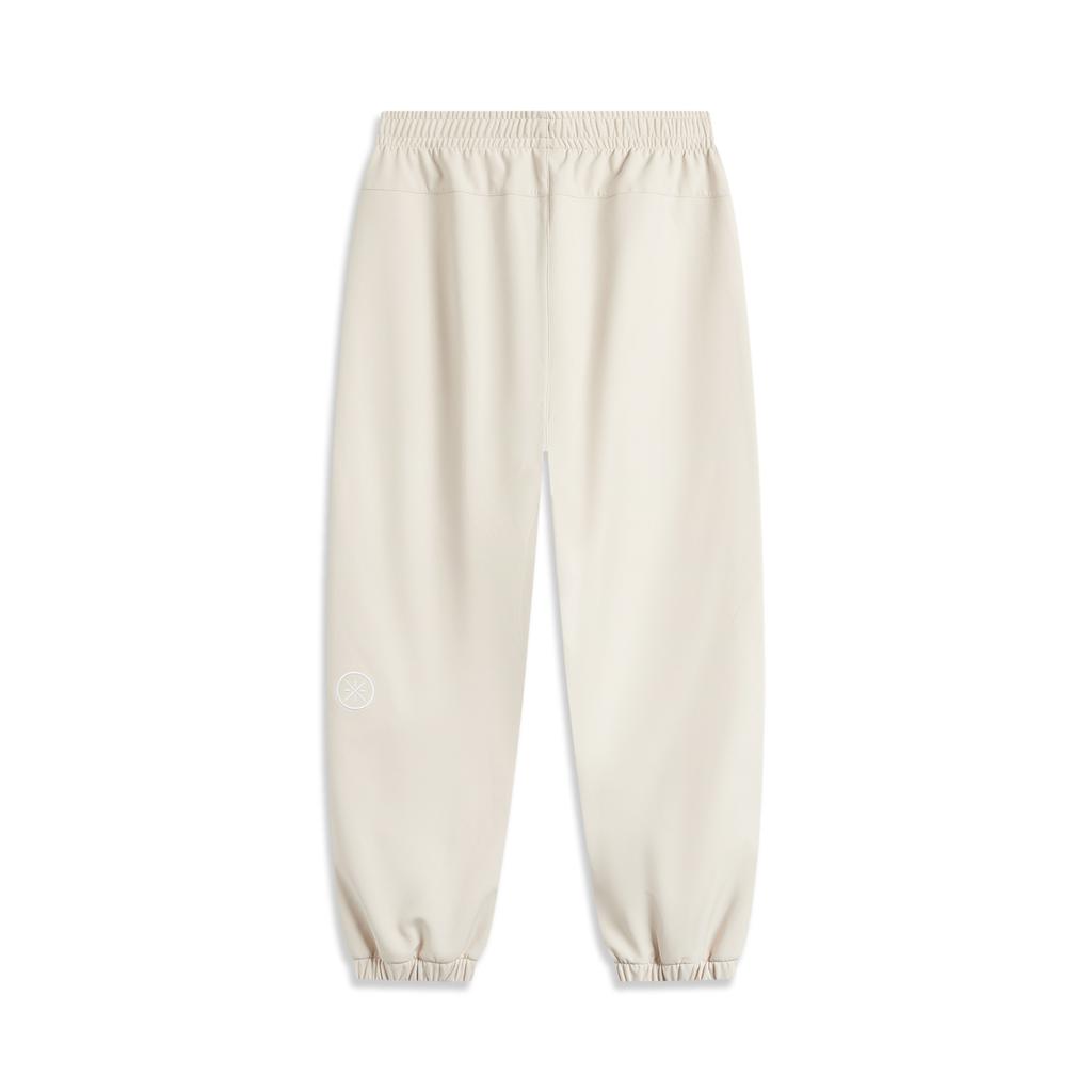 Li Ning Basketball Series Casual Loose Mid Waist Knitted Sports Pants Men Bottoms Oatmeal-Gray AYKU139-4