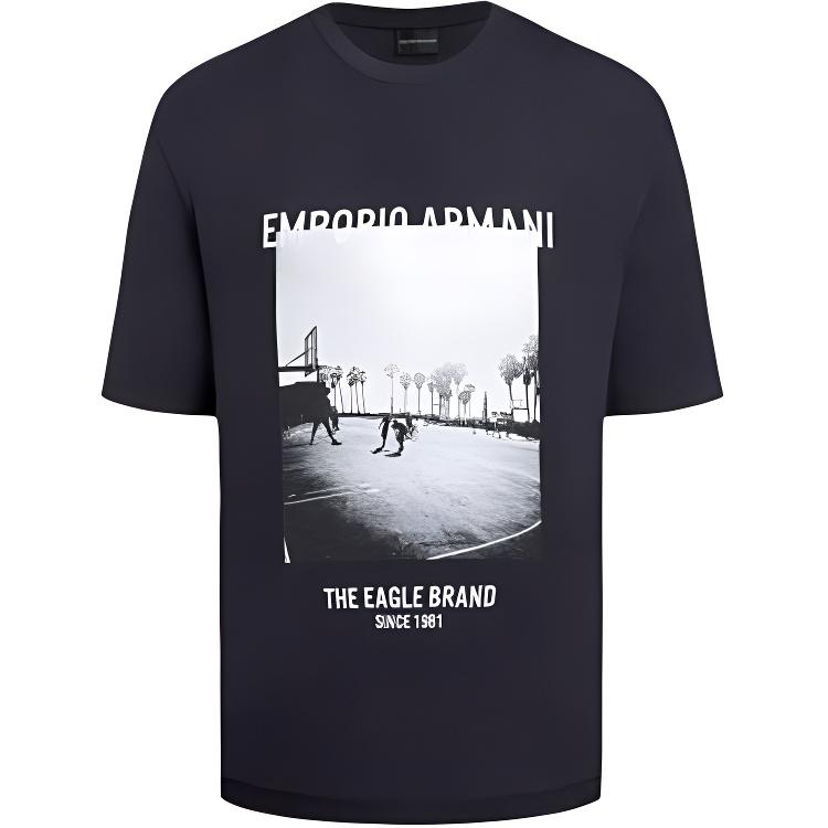 Emporio Armani Photo Print Short Sleeve T-Shirt Men tops Black 3H1T65-1J92Z-0922 L