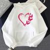Love and Butterfly Pattern Hoodie Autumn Winter Women Casual Fashion Hip Hop Street Hoodies Simple Fleece O-Neck Sweatshirts