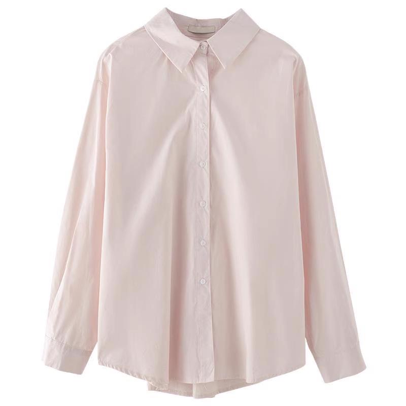 Korean Style Blue Shirt Jacket - Women's Spring/Autumn Cardigan with Long Sleeves