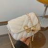 Small Fashionable Quilted Chain Shoulder Bag With Interior Zipper Pocket For Women