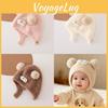 Baby-Cartoon-Strickmütze mit flauschigem Material und winddichtem Design für kalte Jahreszeiten