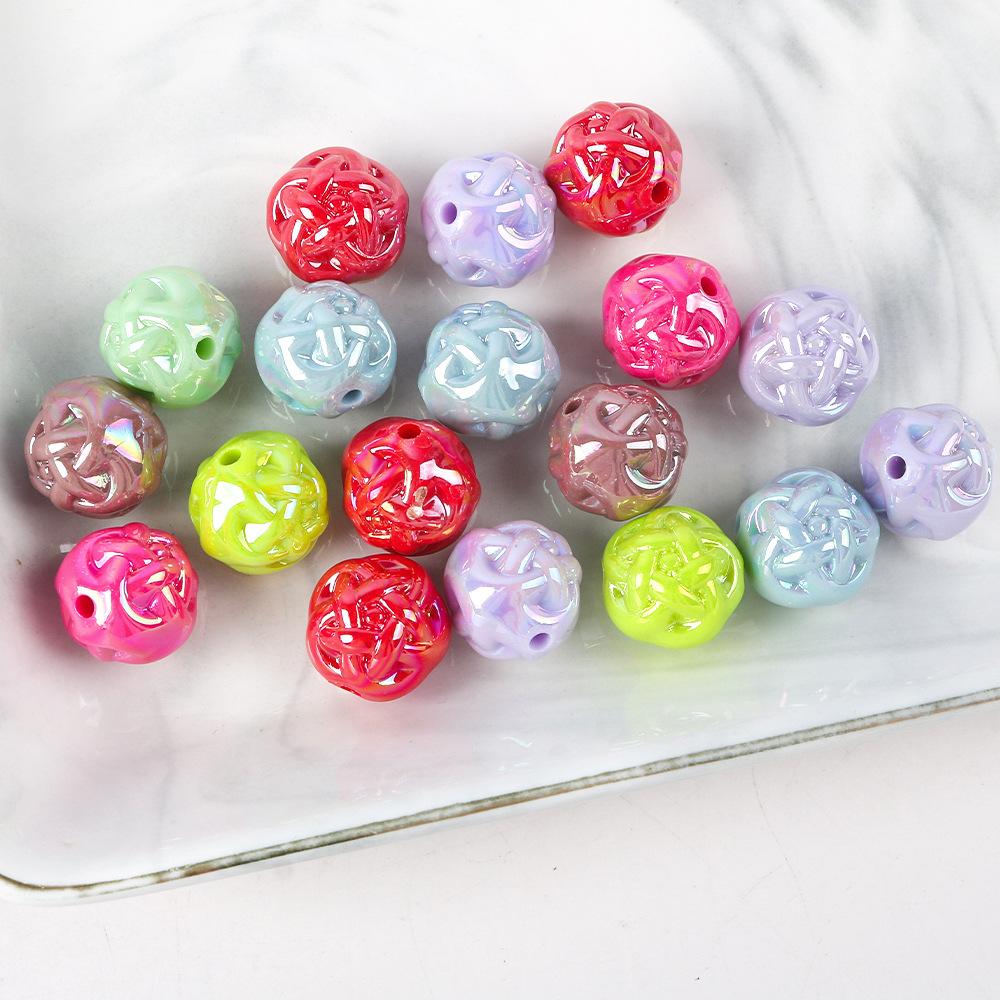 

Разноцветные акриловые шерстяные шарики с АВ-покрытием, бусины-орешки, бусины с прямым отверстием для браслета и ожерелья DIY, аксессуары для ювелирных изделий 11.5Mm (10 pcs)