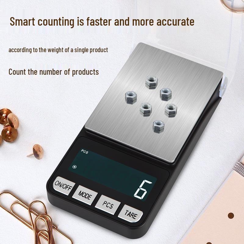 Compact Electronic Gram Scale with Cover, High Precision 0.01g Scale for Jewelry and Household Use