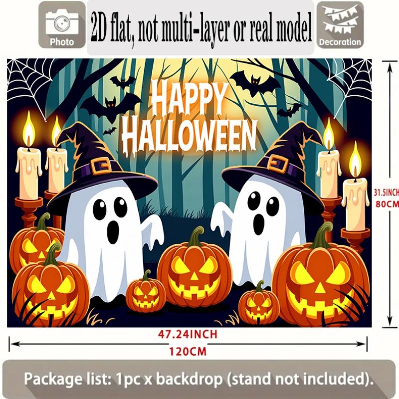 Party Backdrop Halloween Flat Banners Spooky Ghosts Pumpkins Celebrations Wedding Enthusiasts Photo Booth Decor Front Door Decor