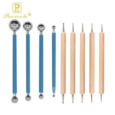 Kit de Sculptură din Lut cu 9 Piese pentru Studenți: Unelte pentru Crestat, Punctat și Tije Rotunde pentru Ceramică.