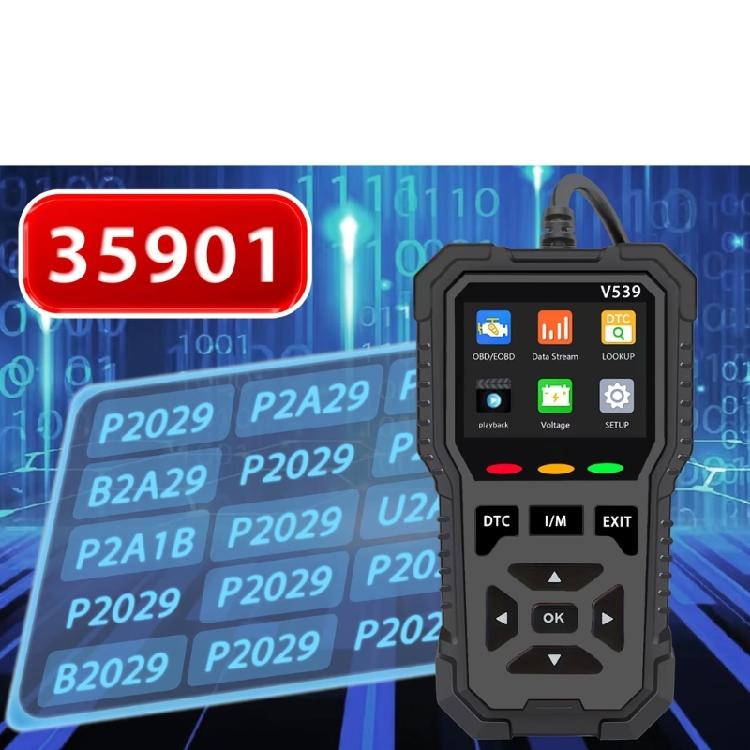 Handheld Car Diagnostic Tool V539 with Engine Fault Review, Battery Check and Visual Menu for Home Vehicle Care and Garage Use Daily