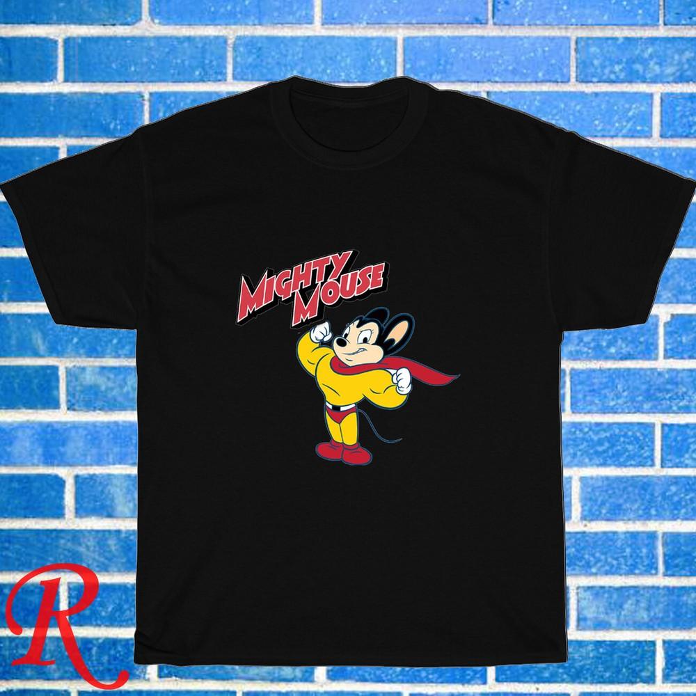 

New Mighty Mouse Cartoon Retro Black/Grey/Navy/White Size S-5XL Unisex T-Shirt XL