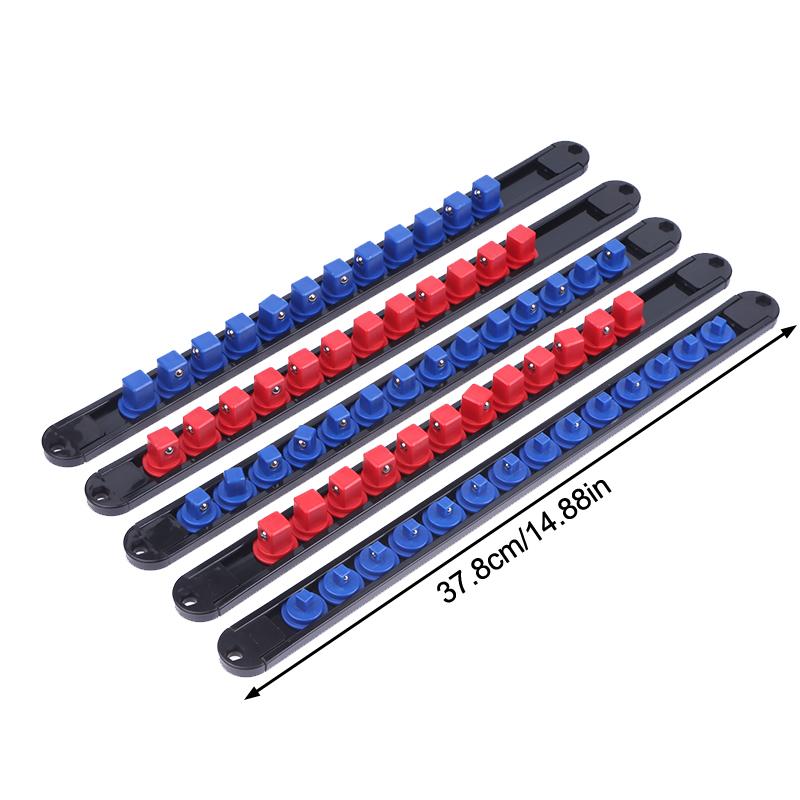 1/2 1/4 3/8 Socket Clip Rail Holder Socket Sliding Stand Sleeve Rail Rack Tool 360° Swivel Socket Organizer Abs Socket Organizer