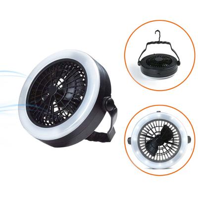 3 In 1 LED Camping Lantern Fan Portable USB Battery Powered Fan Light Tent Lamp with Hook for Outdoor Camping Hiking