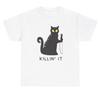 Killin It Cat Knife TShirt Funny Sarcastic Cat Horror Murderer Graphic Humor Tee