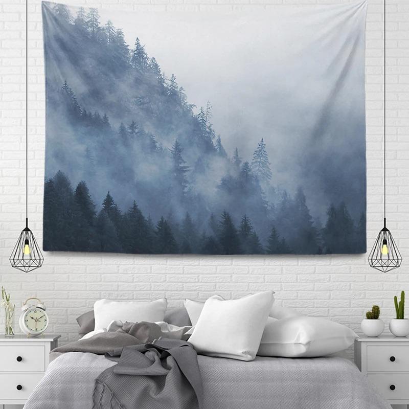 Home Wall Decoration Tapestry Mountain Fog Forest Background Hanging Cloth Office Living Room Tapestry