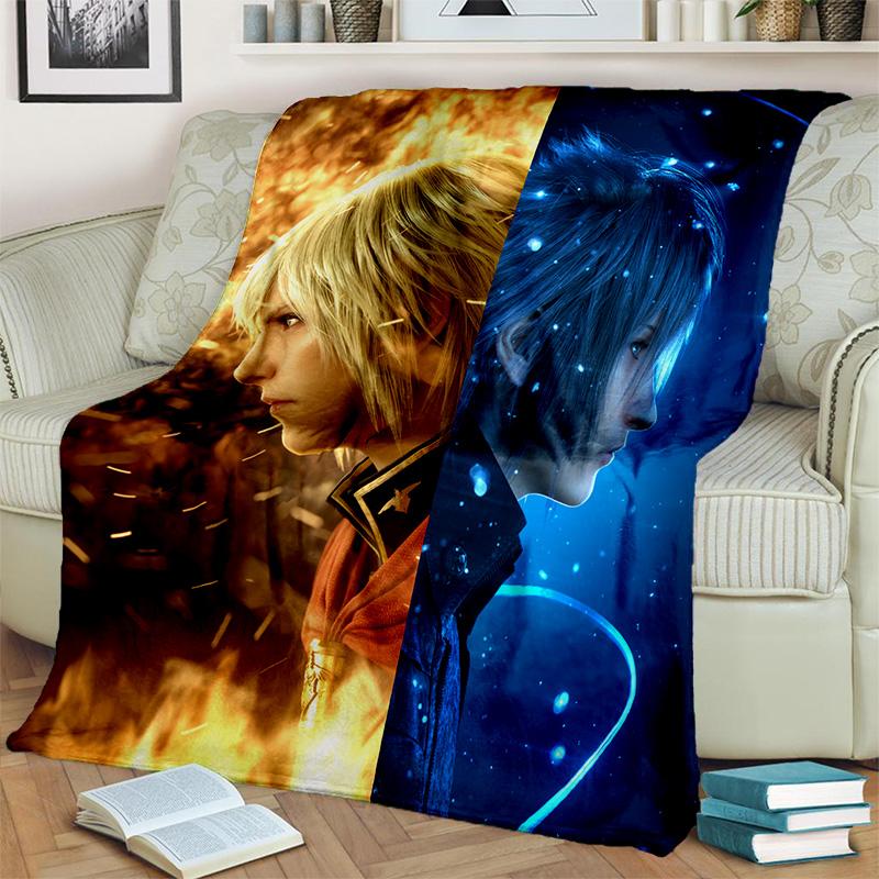 3D Final Fantasy Game Gamer FF14 HD Blanket,Soft Throw Blanket for Home Bedroom Bed Sofa Picnic Travel Office Cover Blanket Kids