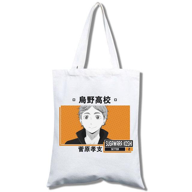Tee Haikyu Manga Nishinoya Yuu Oikawa Tooru Cartoon Druck Grafik Einkaufstaschen Mädchen Mode Casual Paket Einkaufstasche