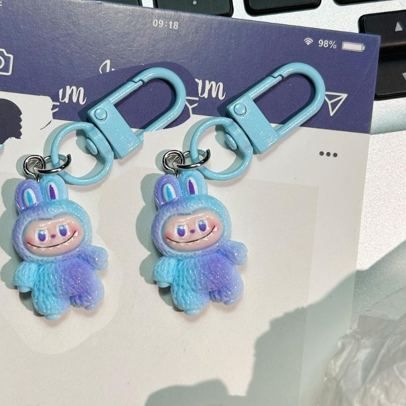 

2 шт. Мультяшный Градиентный Брелок Лабубу Милый Талисман Подвеска Шарм для Сумки Смола Брелок Подарок Ювелирное Украшение Аксессуар синий
