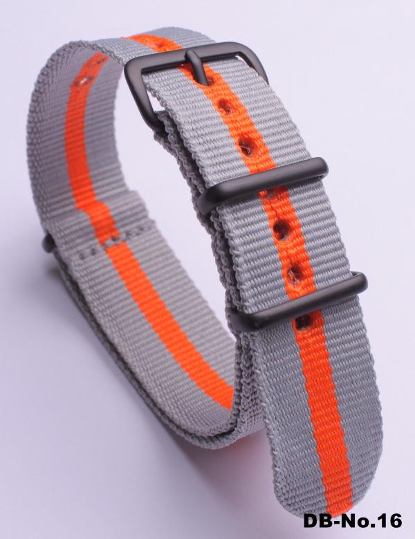 Black Nylon & Canvas Watch Strap with Vacuum-Plated Buckle