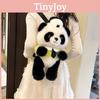 Police Panda Plush Backpack With Cartoon Pattern Adjustable Shoulder Bag Straps