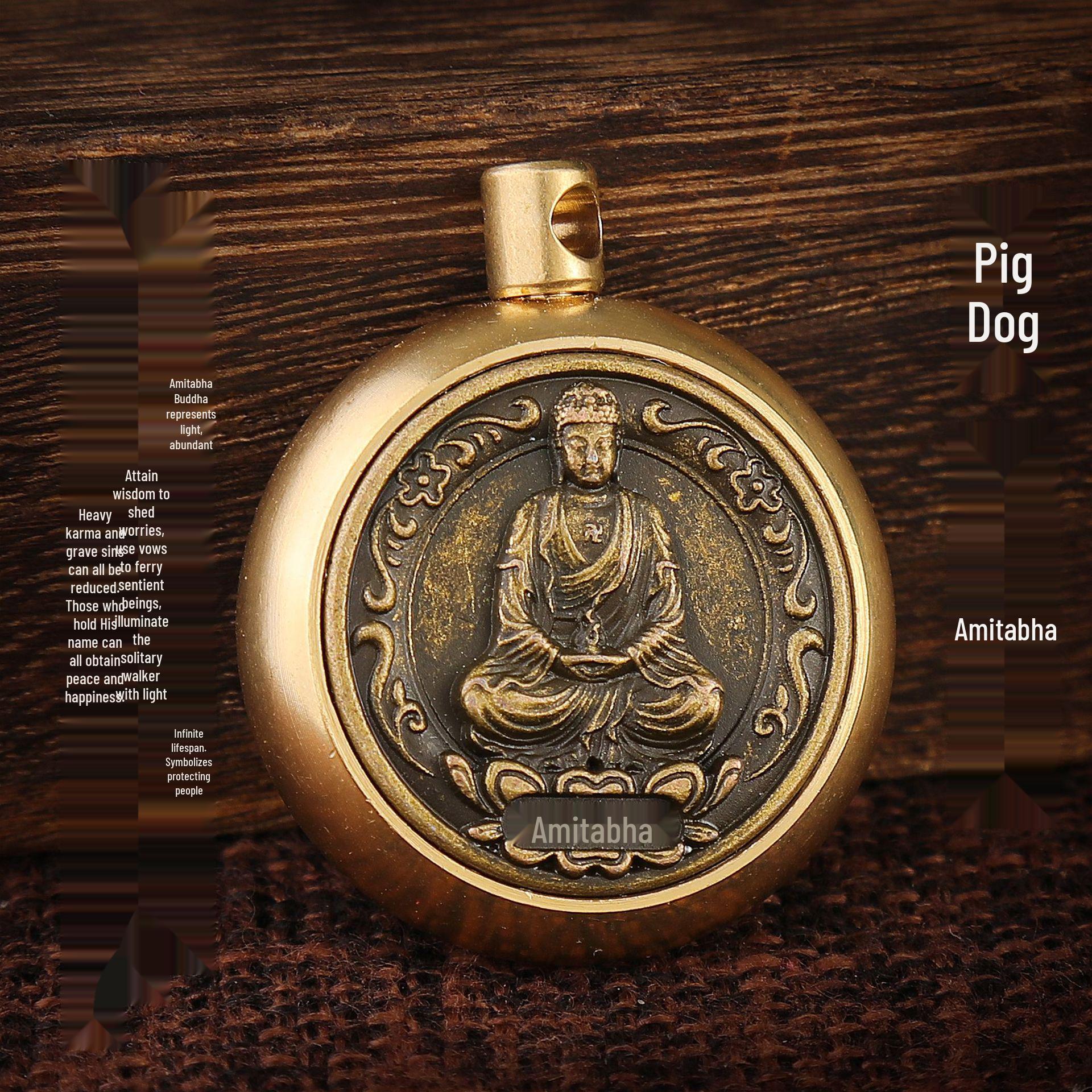Pure Brass Zodiac Guardian Buddha Keychain - Decompression Hand Grip and Hanging Accessory.