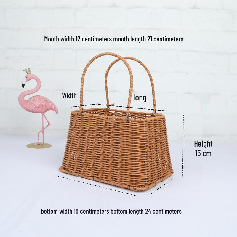 Valentinstag Handgefertigter Rattan Picknick- und Blumenkorb für Hochzeiten und Heimdekoration