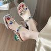 Fashion 2025 Hot Selling Fashion Summer Women Sandals Shoes Beach Ladies Clear Sandal Comfortable High Heels Woman Transparent
