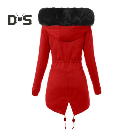 Winter-Daunenmantel, gepolstert mit pelziger Kapuze und Taschen, Reißverschluss, Parka, winddicht, wärmespeichernd, für den täglichen Gebrauch bei kaltem Wetter