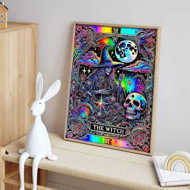 Disney Diamond Painting Witch Colorful Tarot Style Art Illustration Cross Stitch Hanging Printed Puzzle Mosaic Embroidery Home Decor 5D DIY Art New
