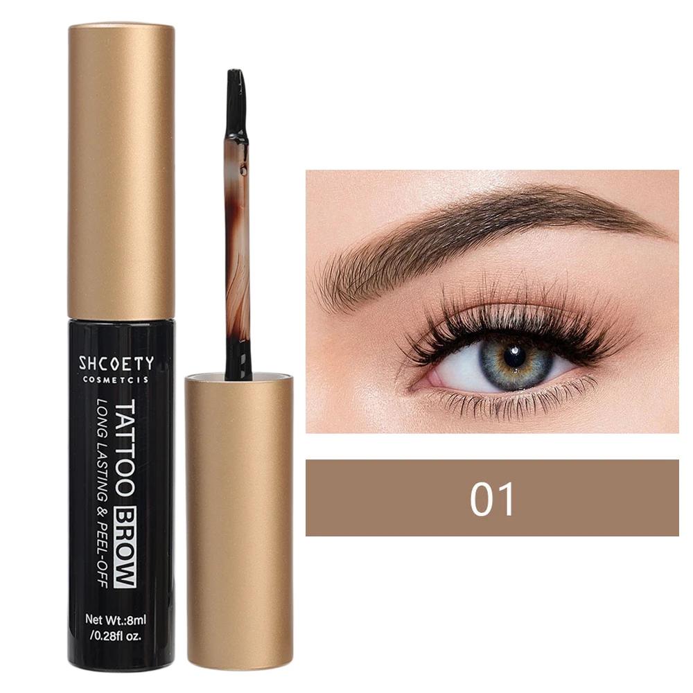 Waterproof Peel-off Eyebrow Gel Tint Semi Permanent Tearing Off Eyebrow Tattoo Enhancers Natural Lasting Dyeing Brow Cosmetics