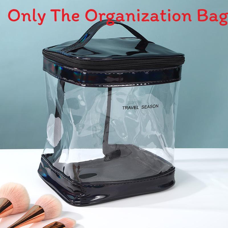 Moderne minimalistische durchsichtige PVC-Kosmetiktasche mit großem Fassungsvermögen für Reisen und Aufbewahrung