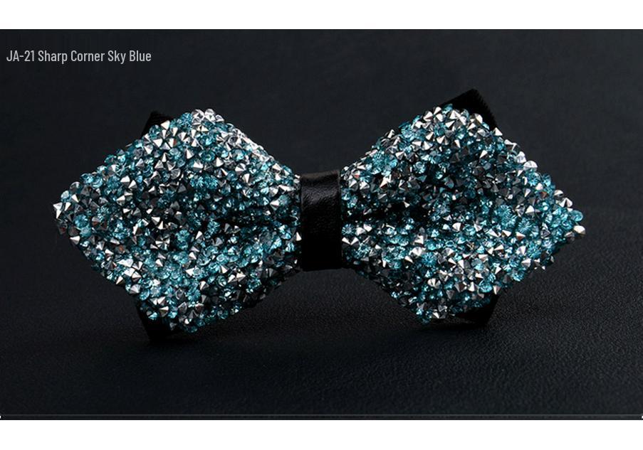 Korean Banquet Rhinestone Bow Tie  Starry Lapel Flower