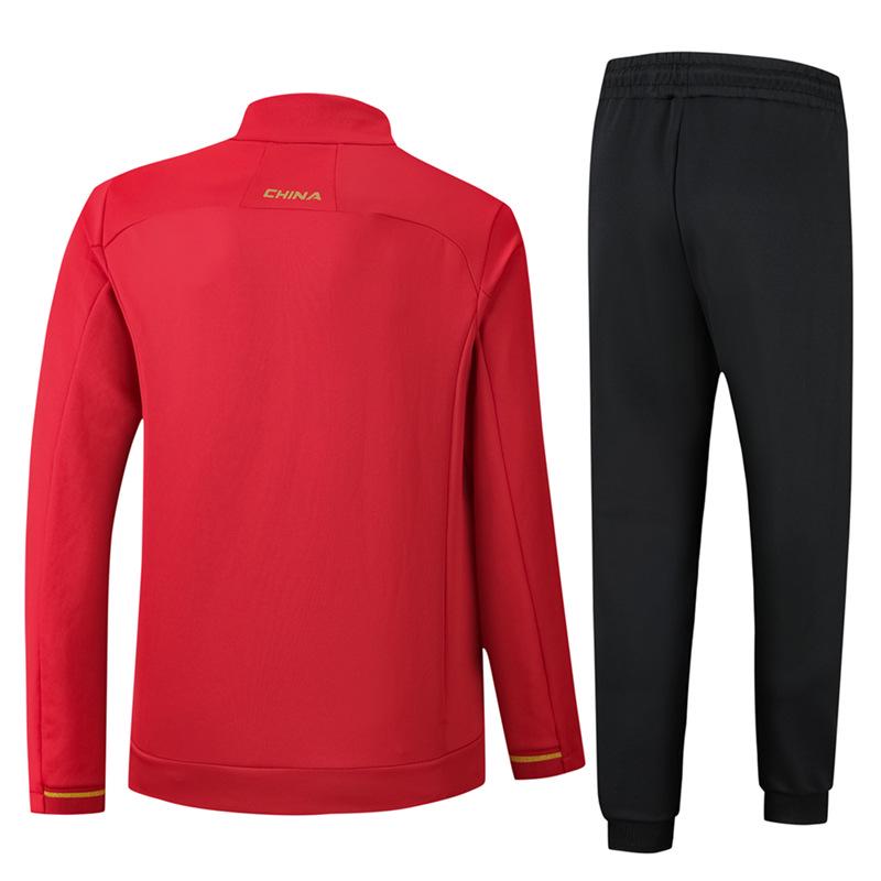 Men's Chinese Team Sportswear Set: Athletic Jacket, Hoodie, and Pants with Three Stripes for Spring/Autumn.