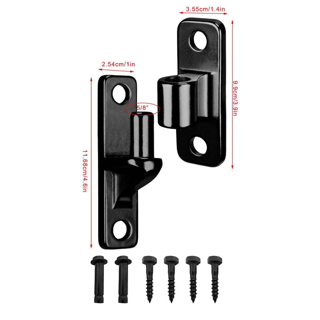 4 Pack Portable Sturdy Wall Mounted Gate Hinges Stainless Steel Materials Accessory for Wood Fence and Outdoor Gate