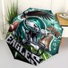 Rugby team logo Print Automatic Umbrella, 8 Rib Iron Frame, Plastic Handle, Suitable for Outdoor Travel &Daily , Ideal Gift
