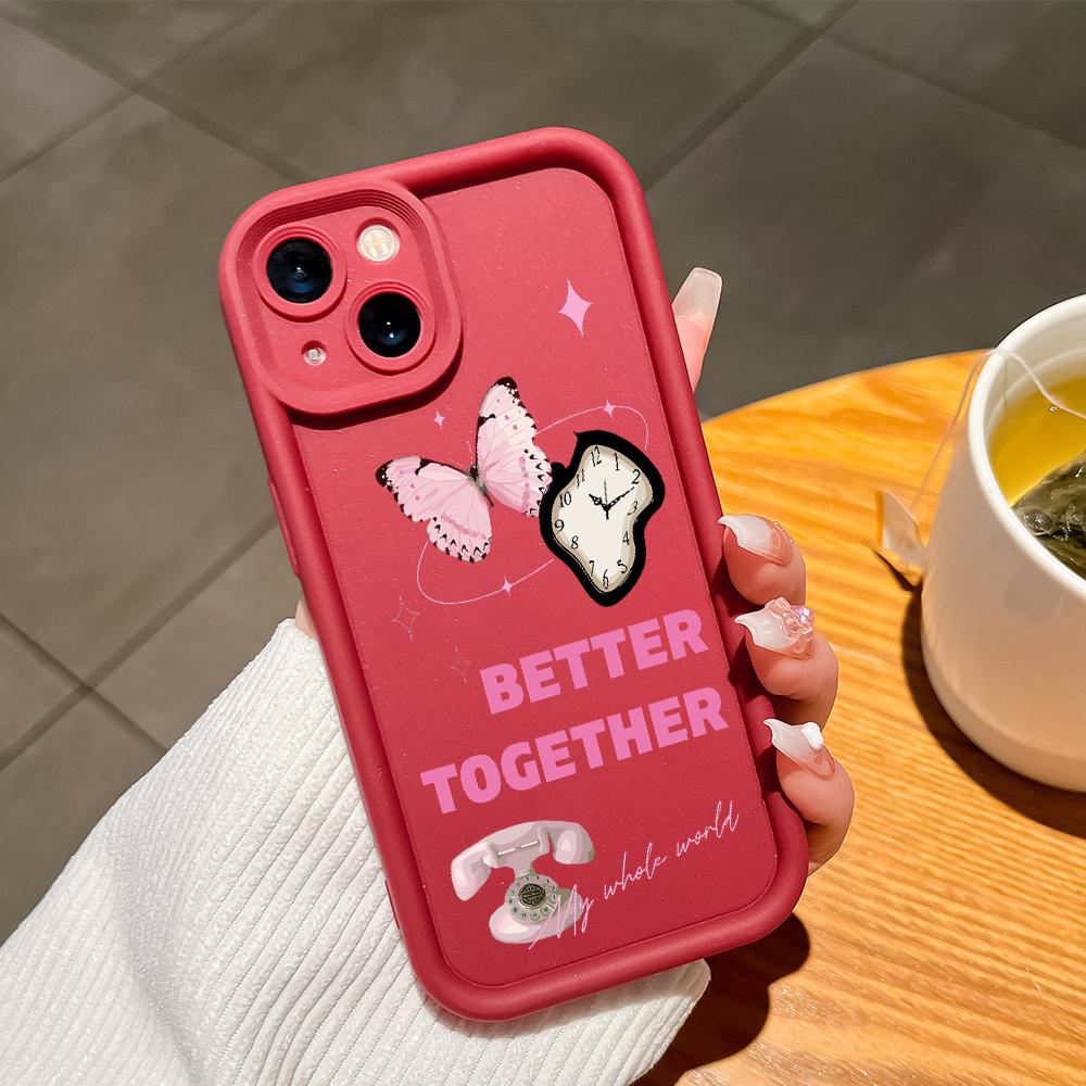 Für iPhone 16 15 Pro Max Redmi Note 13 12 11 Pro Samsung S23 FE S24 Plus S24 Ultra A52 A72 A54 Cartoon Niedliches Schmetterlingsmuster Weiche Silikon Handyhülle