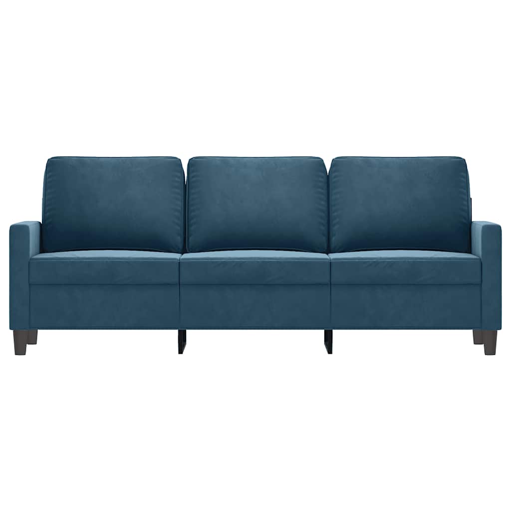 3 Seater Sofa Blue 180 Cm Velvet