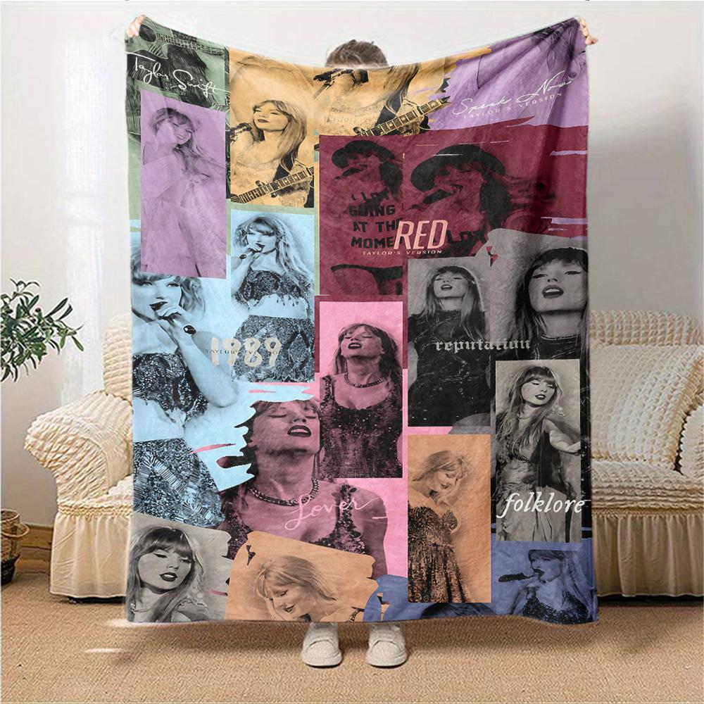 Taylor Swift Collage Blanket Soft Throw Blanket For Home Bedroom Bed Sofa Travel Office Solid Christmas Blanket